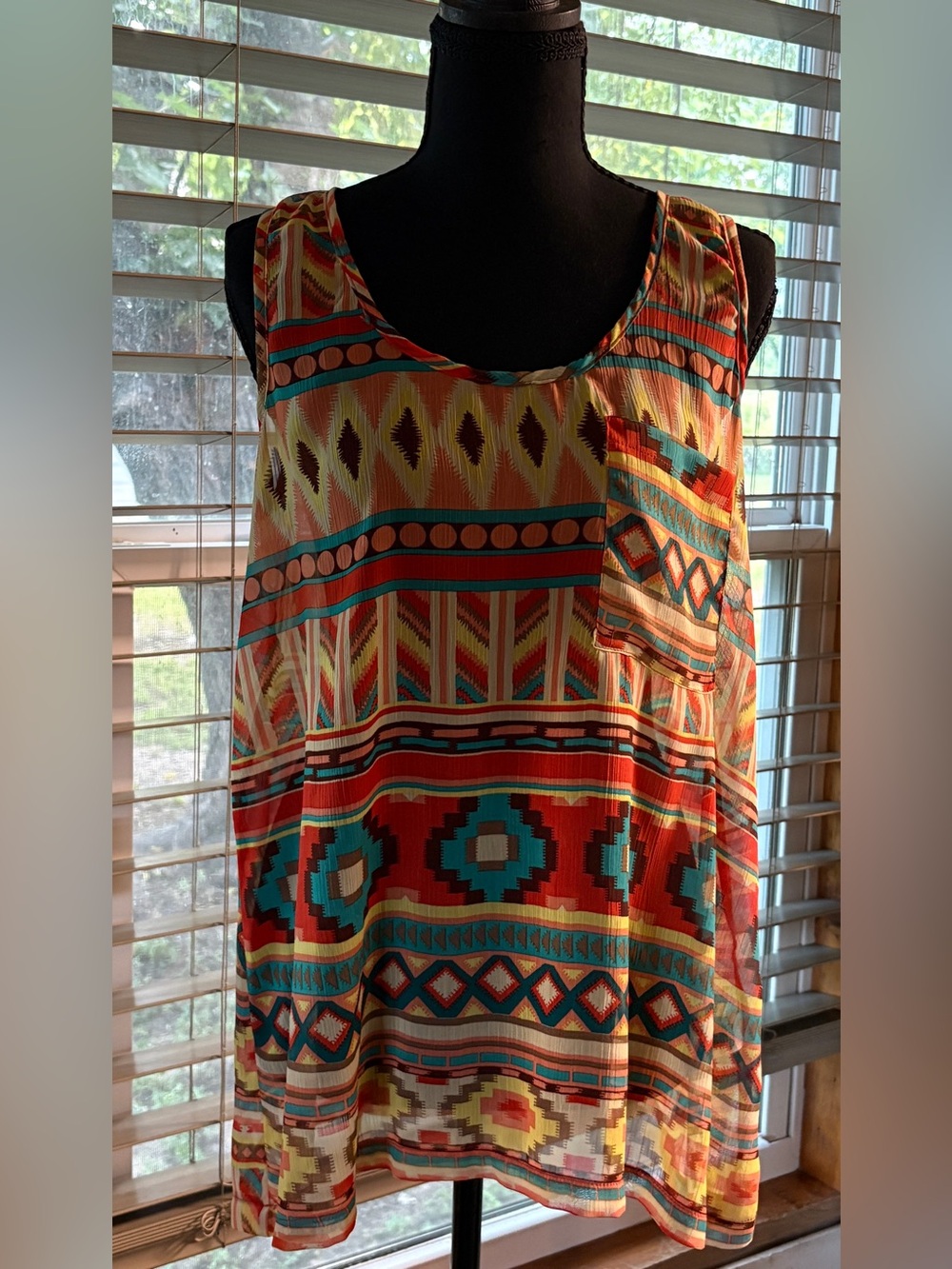 Umgee Multicolor Aztec Print Sleeveless Tank